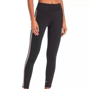 Terez Metallic Rainbow Stripe Leggings